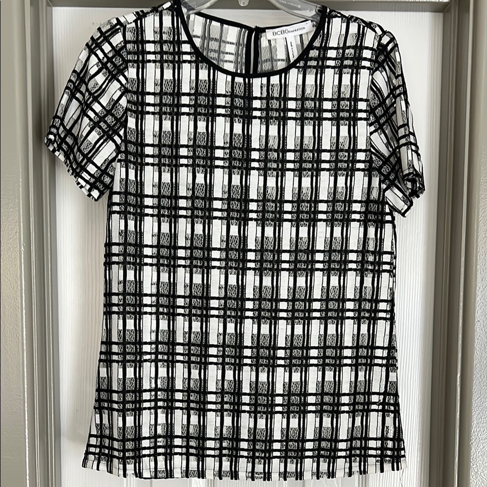 BCBGMAXAZRIA Black and White Women's Top